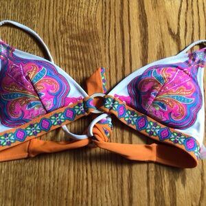 Victoria’s Secret Bright Paisley Triangle string bikini top XS